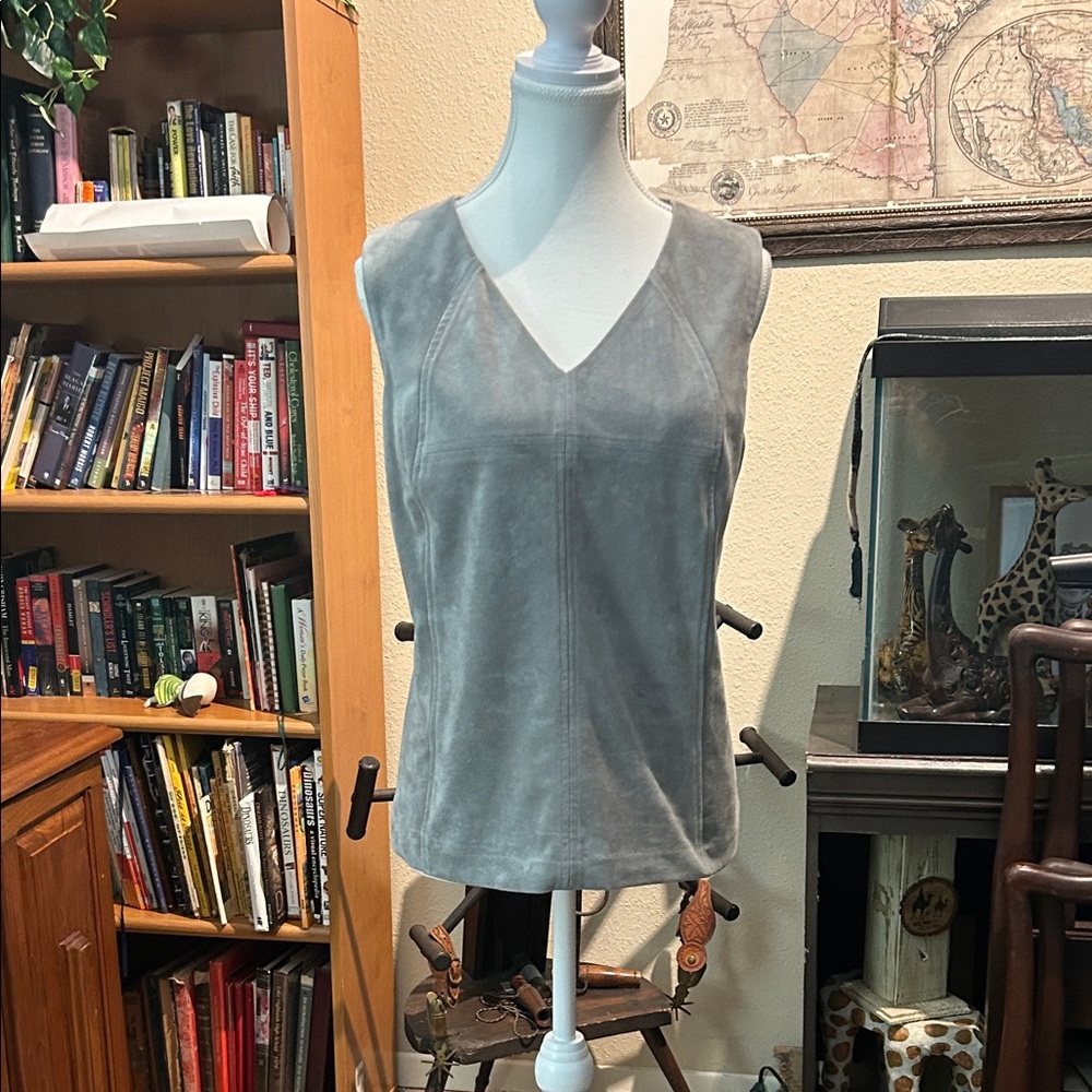 Gorgeous Suede Calvin Klein Gray Women's Vest